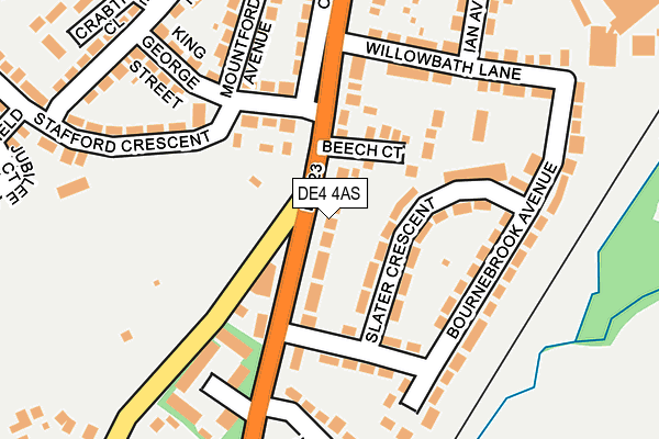 DE4 4AS map - OS OpenMap – Local (Ordnance Survey)