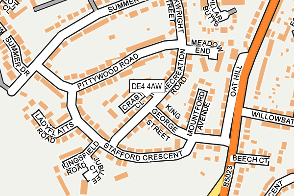 DE4 4AW map - OS OpenMap – Local (Ordnance Survey)