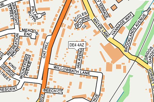 DE4 4AZ map - OS OpenMap – Local (Ordnance Survey)
