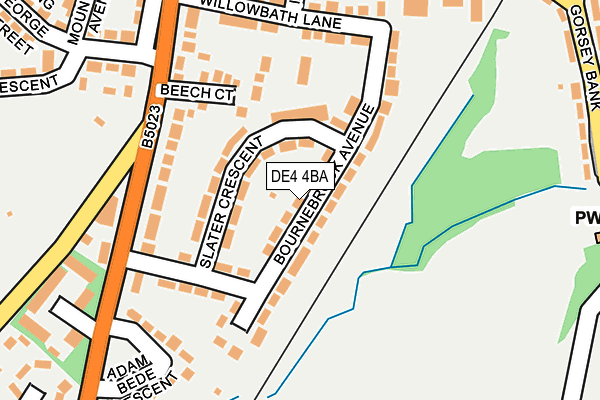 DE4 4BA map - OS OpenMap – Local (Ordnance Survey)