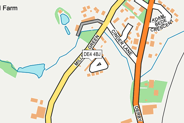 DE4 4BJ map - OS OpenMap – Local (Ordnance Survey)