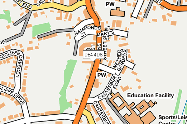 DE4 4DS map - OS OpenMap – Local (Ordnance Survey)