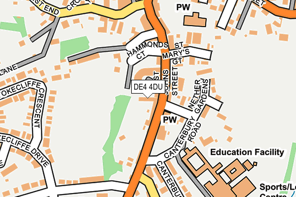 DE4 4DU map - OS OpenMap – Local (Ordnance Survey)