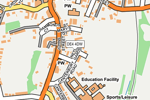 DE4 4DW map - OS OpenMap – Local (Ordnance Survey)