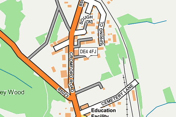 DE4 4FJ map - OS OpenMap – Local (Ordnance Survey)