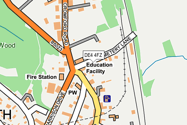 DE4 4FZ map - OS OpenMap – Local (Ordnance Survey)