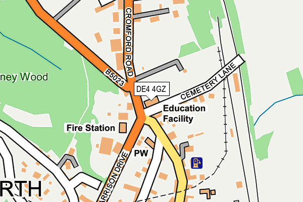 DE4 4GZ map - OS OpenMap – Local (Ordnance Survey)