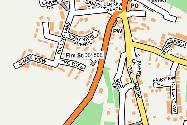 DE4 5DE map - OS OpenMap – Local (Ordnance Survey)
