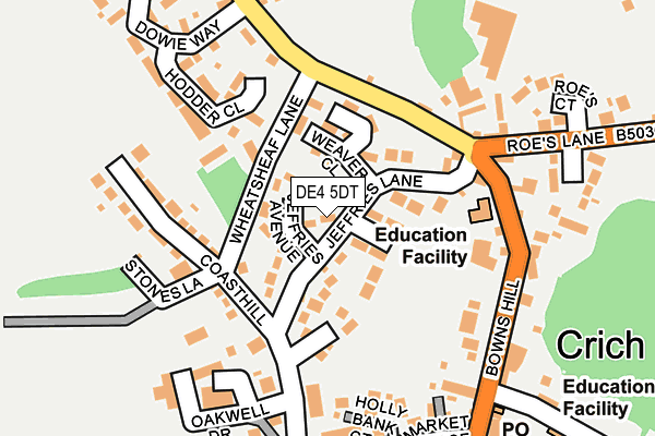 DE4 5DT map - OS OpenMap – Local (Ordnance Survey)