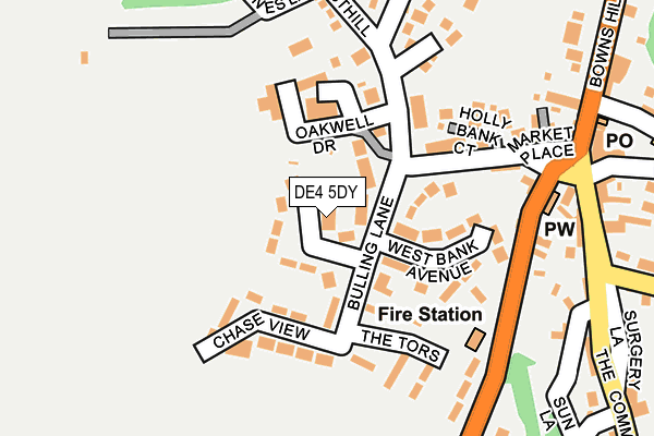 DE4 5DY map - OS OpenMap – Local (Ordnance Survey)