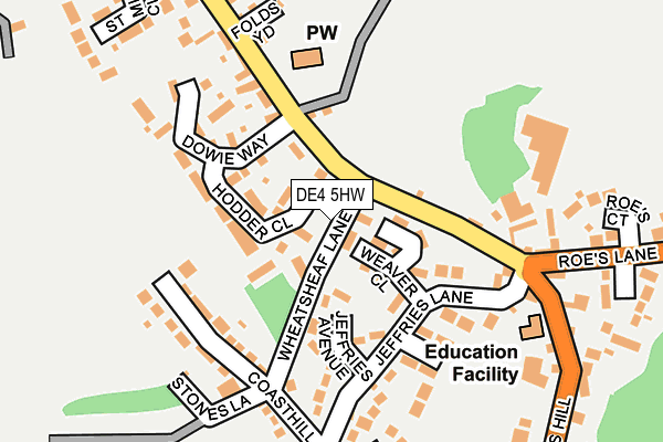 DE4 5HW map - OS OpenMap – Local (Ordnance Survey)