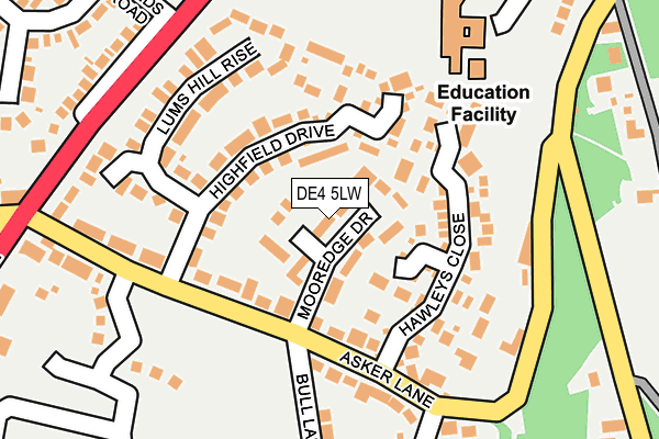 DE4 5LW map - OS OpenMap – Local (Ordnance Survey)