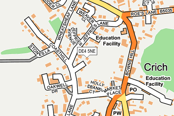 DE4 5NE map - OS OpenMap – Local (Ordnance Survey)