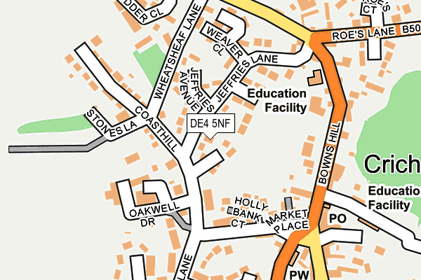 DE4 5NF map - OS OpenMap – Local (Ordnance Survey)