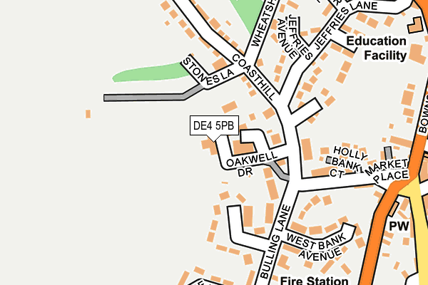 DE4 5PB map - OS OpenMap – Local (Ordnance Survey)