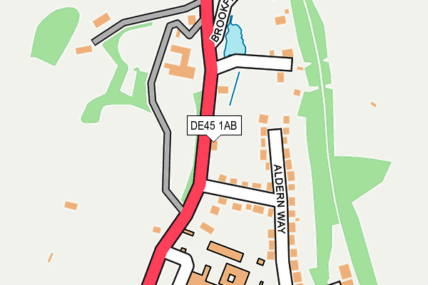 DE45 1AB map - OS OpenMap – Local (Ordnance Survey)