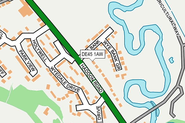DE45 1AW map - OS OpenMap – Local (Ordnance Survey)
