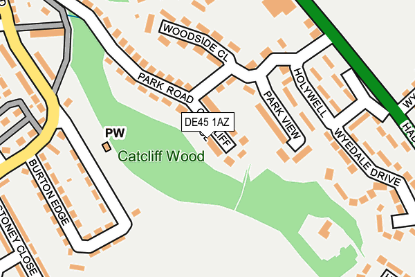 DE45 1AZ map - OS OpenMap – Local (Ordnance Survey)