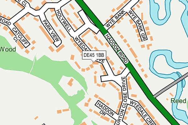DE45 1BB map - OS OpenMap – Local (Ordnance Survey)
