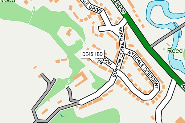 DE45 1BD map - OS OpenMap – Local (Ordnance Survey)