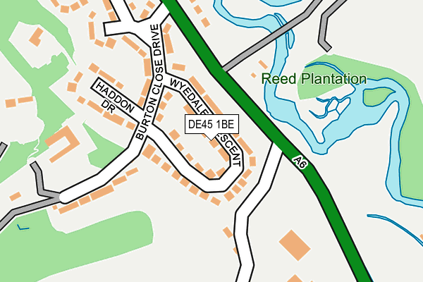 DE45 1BE map - OS OpenMap – Local (Ordnance Survey)