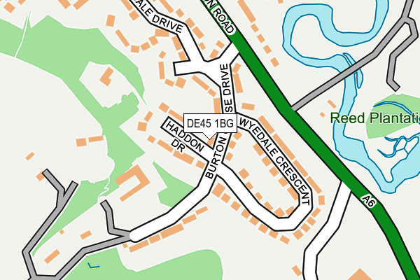 DE45 1BG map - OS OpenMap – Local (Ordnance Survey)