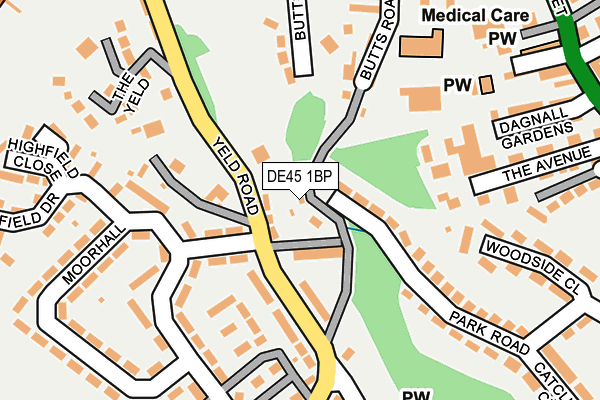 DE45 1BP map - OS OpenMap – Local (Ordnance Survey)