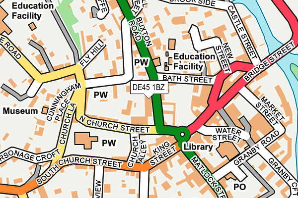 DE45 1BZ map - OS OpenMap – Local (Ordnance Survey)
