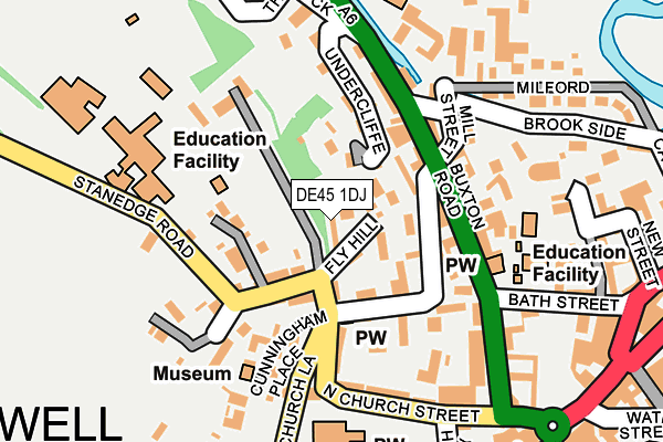 DE45 1DJ map - OS OpenMap – Local (Ordnance Survey)