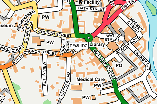 DE45 1DZ map - OS OpenMap – Local (Ordnance Survey)