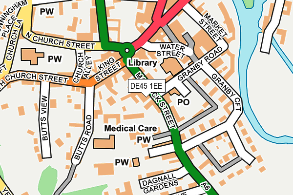 DE45 1EE map - OS OpenMap – Local (Ordnance Survey)