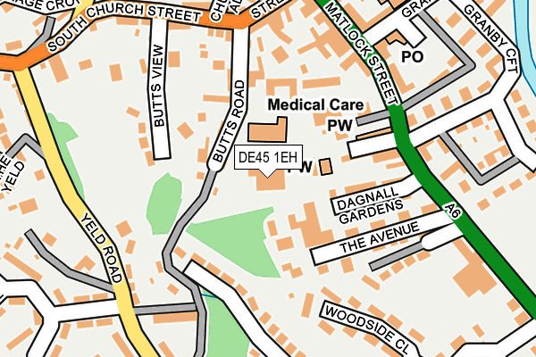 DE45 1EH map - OS OpenMap – Local (Ordnance Survey)