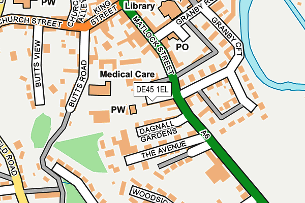 DE45 1EL map - OS OpenMap – Local (Ordnance Survey)