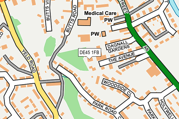 DE45 1FB map - OS OpenMap – Local (Ordnance Survey)
