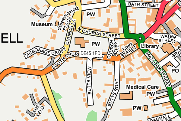 DE45 1FD map - OS OpenMap – Local (Ordnance Survey)