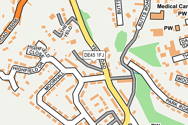 DE45 1FJ map - OS OpenMap – Local (Ordnance Survey)