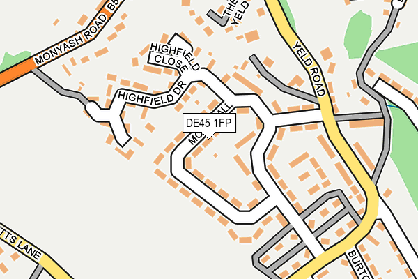 DE45 1FP map - OS OpenMap – Local (Ordnance Survey)