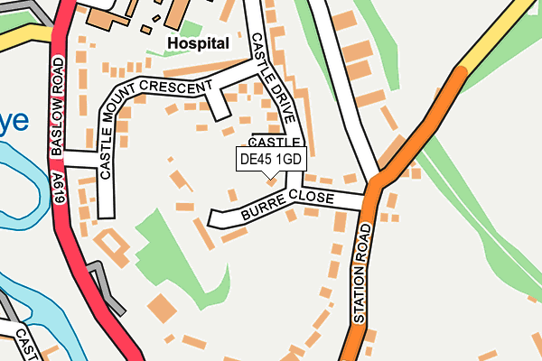 DE45 1GD map - OS OpenMap – Local (Ordnance Survey)