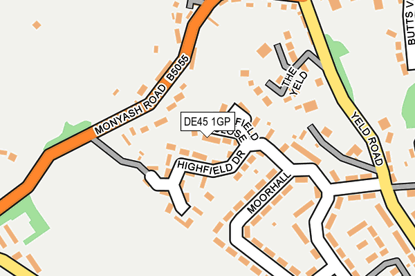 DE45 1GP map - OS OpenMap – Local (Ordnance Survey)