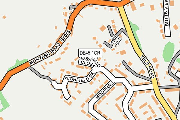 DE45 1GR map - OS OpenMap – Local (Ordnance Survey)