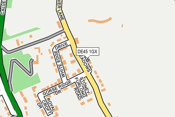 DE45 1GX map - OS OpenMap – Local (Ordnance Survey)