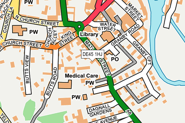 DE45 1HJ map - OS OpenMap – Local (Ordnance Survey)