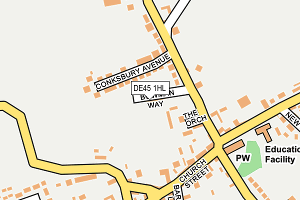DE45 1HL map - OS OpenMap – Local (Ordnance Survey)