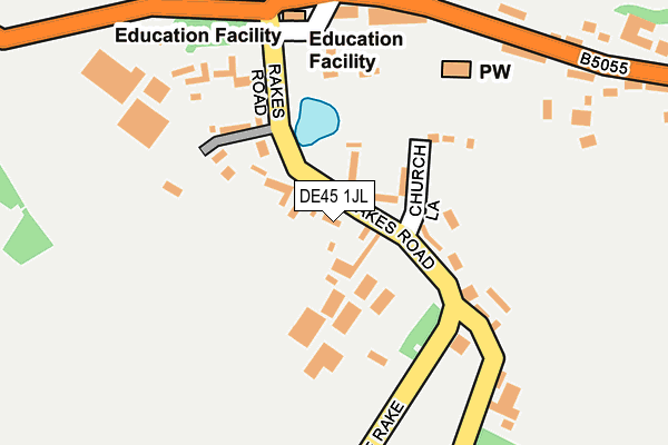 DE45 1JL map - OS OpenMap – Local (Ordnance Survey)