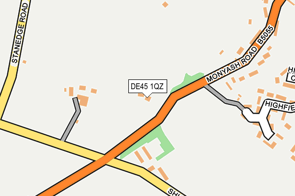 DE45 1QZ map - OS OpenMap – Local (Ordnance Survey)