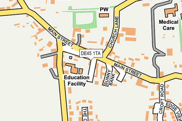 DE45 1TA map - OS OpenMap – Local (Ordnance Survey)