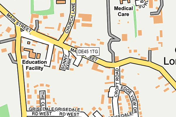 DE45 1TG map - OS OpenMap – Local (Ordnance Survey)