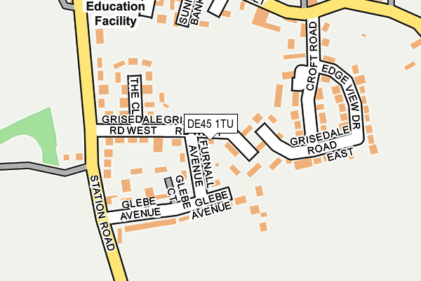 DE45 1TU map - OS OpenMap – Local (Ordnance Survey)