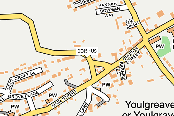 DE45 1US map - OS OpenMap – Local (Ordnance Survey)