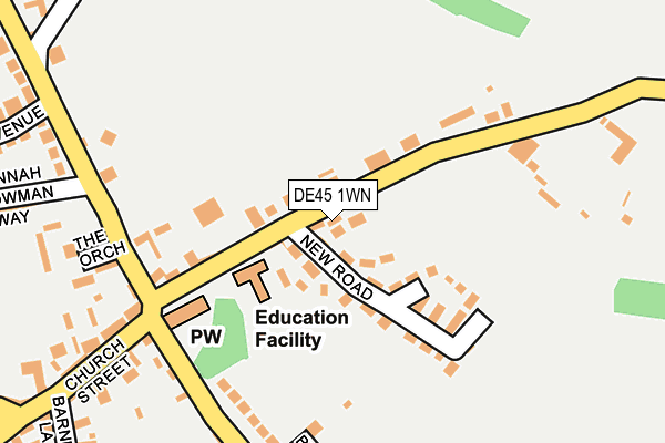 DE45 1WN map - OS OpenMap – Local (Ordnance Survey)